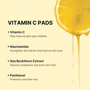 Disques Tonifiants Deep Vita C 2% Niacinamide Vitamine C Éclaircissants Exfoliants en Coton, Disques Tonifiants Visage Véganes OEM Marque Privée - Product Image 4