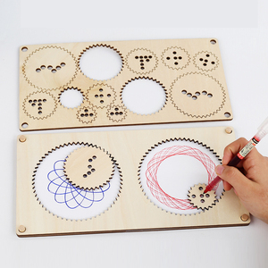 Ensemble d'outils d'art pour la <span class=keywords><strong>peinture</strong></span> au pochoir personnalisé, planche de puzzle en bois et jeu de dessin, jouets éducatifs <span class=keywords><strong>Montessori</strong></span> pour la reconnaissance des formes - Product Image 1