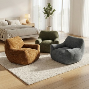 Fauteuil poire simple contemporain en velours côtelé avec mousse à mémoire de forme, emballage en boîte pour appartement et chambre - Product Image 2