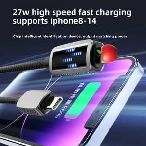 Wholesale New Pd27W Type-C Data <strong>Cable</strong> for Apple iPhone Series Zinc Alloy Fast Charging Streamer Light - Product Image 3