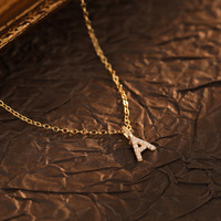 LEPAI Bijoux de mode Collier avec pendentif A-Z en argent sterling 925 Colliers de mode Accessoires pour femmes