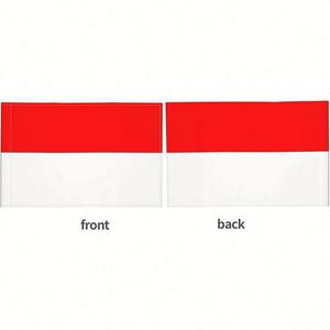 ธงติดกระจกรถยนต์อินโดนีเซีย ขนาด 12x18 นิ้ว ผลิตจากโพลีเอสเตอร์ เย็บสองชั้น พิมพ์ลายดิจิตอลด้านเดียว สามารถสอดผ่านเสาได้ - Product Image 3