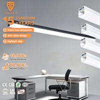 Lampe linéaire LED suspendue en aluminium pour bureau moderne, éclairage linéaire LED mural en aluminium pour bureau, éclairage linéaire en bande