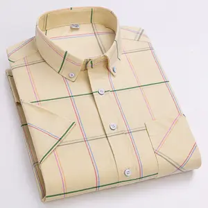 Günstiger Preis Slim Fit Plaid Shirt Hochwertige Oxford Cotton Dress Shirts für Männer