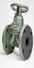 Válvula de diafragma de hierro fundido tipo Weir 150LB, válvula de diafragma con bridas, válvula industrial para lodos con revestimiento de neopreno y ebonita, BS 5156 - Product Image 2