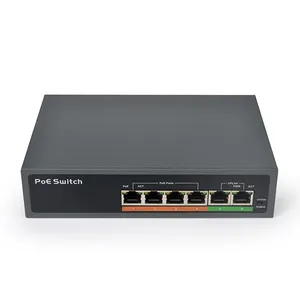 SDAPO-conmutador de red ethernet para videovigilancia, conmutador de seguridad poe, PSE604EX V2.0, 10/100Mbps, 4 puertos de potencia rápida