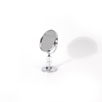 Vente chaude 3 Pouces Miroir De Maquillage De Bureau Double Face Poignée En Cristal Conception Fantaisie Grossissant Caractéristique Accessoire De Soins De Beauté