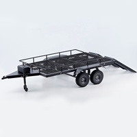 Remorque métallique RC avec quatre pneus pour voiture RC 1/10 Crawler Axial SCX10 90046 AXI03007 TRX-4 MST