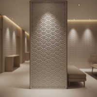 Panneaux muraux en placage de bois massif 3D, insonorisants, rétroéclairés par LED, design ondulé sans joint, pour une utilisation intérieure moderne, hôtels