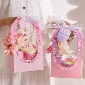 Boîte-cadeau <span class=keywords><strong>de</strong></span> bonbons <span class=keywords><strong>de</strong></span> Noël biodégradable ondulé avec poignée pour dessert au chocolat Apple OEM impression disponible - Product Image 5