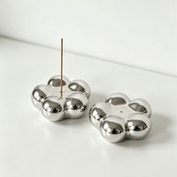 Porte-encens en céramique nuage de bulles argenté créatif, Décoration d'aromathérapie zen élégante, Brûleur de bâtonnets d'encens, Cadeau de pendaison de crémaillère