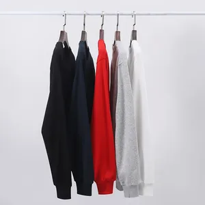 Unisex Woven Cotton Crew Neck Sweatshirt Solid Embroidered Print Winter Loose Customized Lightweight High Street Casual S-XL - Product Image 6