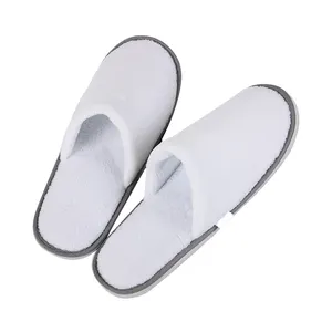 Hotel Supply High-grade Disposable Hotel Amenities Soft White Terry Bath Slippers