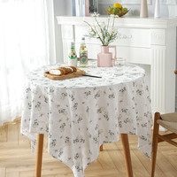 Nappe florale à petits chrysanthèmes, style INS, toile de fond fraîche pour pique-nique, chemin de table en tissu pur coton pour un décor littéraire
