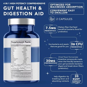 Suplemento Completo para <span class=keywords><strong>la</strong></span> Salud Intestinal, Prebióticos, Probióticos y Enzimas Digestivas, 60 Cápsulas Vegetales, Certificado GMP, Sin GMO, Suministro a Granel - Product Image 2