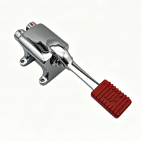 Robinet à col de cygne mains libres à commande par pédale, robinet d'eau chaude simple G1/2 en laiton sans plomb chromé pour cuisine commerciale