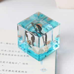 Prensapapeles de Resina Acrílica con Animales Marinos en su Interior, Cubo de 4 cm, Concha, Estrella de Mar, Caballito de Mar, Decoración, Adornos de Escritorio - Product Image 3