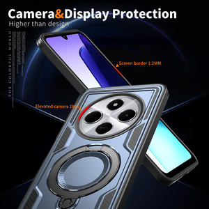 Redmi 14C 4G lai bảo vệ điện thoại di động trường hợp 360 ° xoay chân đế chống sốc TPU + PC chống trầy xước bao gồm sạc không dây - Product Image 5