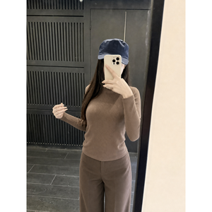 T-shirt en <span class=keywords><strong>coton</strong></span> à manches longues et <span class=keywords><strong>col</strong></span> rond de couleur unie pour <span class=keywords><strong>femme</strong></span>, décontracté, basique, coupe ajustée, <span class=keywords><strong>sous</strong></span>-vêtement pour le quotidien, haut pour <span class=keywords><strong>femme</strong></span> - Product Image 3