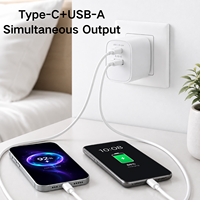 Chargeur rapide GaN 30W PD, chargeur mural double port USB C USB A, adaptateur secteur QC3.0 pour iPhone Samsung tablette ordinateur portable OEM ODM personnalisé