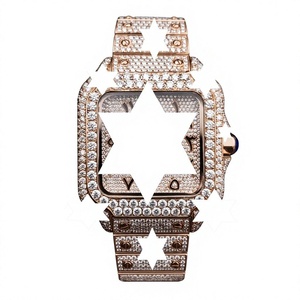 Reloj Unisex de Lujo con Esfera Árabe en Oro Rosa, Diamantes y Detalles de Moissanita, Esfera Cuadrada, Movimiento Mecánico Automático, en Acero Inoxidable - Product Image 1