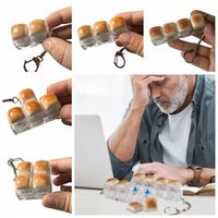 Porte-clés clavier en PVC créatif, design pain au caramel mignon, jouet anti-stress, durable, léger et étanche