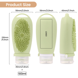 ขวดซิลิโคนแบบพกพาเติมได้ ขนาด 100 มล. ขวดเปล่าสำหรับใส่ของเหลวและเครื่องสำอาง เหมาะสำหรับการเดินป่าและตั้งแคมป์กลางแจ้ง - Product Image 3