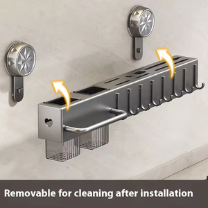 Organizador de Cocina Multifuncional de Pared con Ventosa Metálica, Sin Perforaciones, para Palillos, Cuchillos y Toallas - Product Image 4