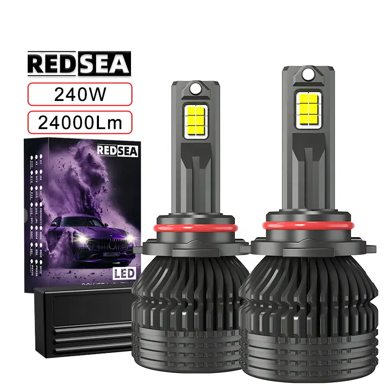 REDSEA 200w L12 m8 cars led head lamp headlight 3 color h1 h4 h11 h7 h11 h3 h13 9006 360 xenon led car light truck headlights
