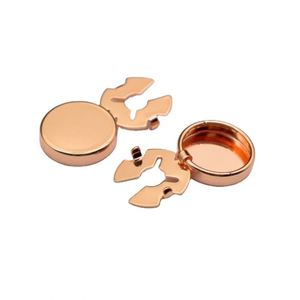 Wholesale French Shirt High Quality 18mm Round Locking Customised Size Brass Button Cover Cufflinks - Product Image 1