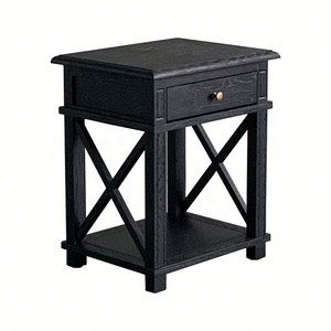 HL542-60-120 Pháp cổ điển sang trọng cổ chéo Brace rắn gỗ sồi phòng ngủ đầu giường Bàn đầu giường bàn bên bàn - Product Image 5