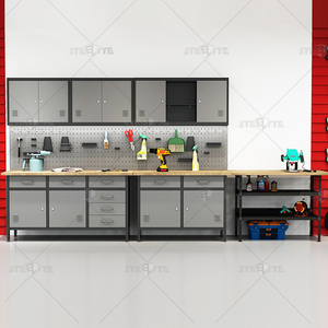 Cho thị trường Châu Âu nhà để xe lưu trữ tủ nhóm với treo tường Tủ Pegboard nhà để xe bàn làm việc thiết lập - Product Image 6