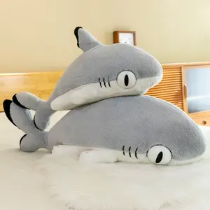 Große Augen Karikatur Hai Weiches Spielzeug Schlafkinder Boden Kissen Plüsch Ozean Meerestiere Hai Stofftiere