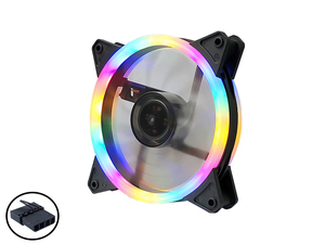 QiuzAim 4 en 1 Juego de refrigeración por aire ultrarrápido para <span class=keywords><strong>CPU</strong></span> de computadora Interfaz grande de 4 pines Ventilador silencioso de 12cm con impresionantes luces LED - Product Image 5