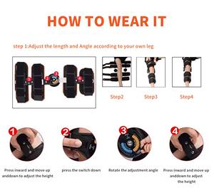 HKJD - Soporte Ortopédico Telescópico para Rodilla Postoperatorio, Ortesis de Rodilla con Bisagras y Rango de Movimiento Ajustable para Alivio del Dolor de Rodilla - Product Image 6