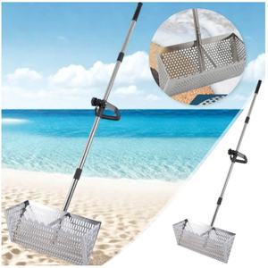 Tamis de sable de <span class=keywords><strong>plage</strong></span> en acier au carbone Dents de sable de <span class=keywords><strong>plage</strong></span> en acier Râteau à <span class=keywords><strong>puces</strong></span> de <span class=keywords><strong>plage</strong></span> amovible large - Product Image 1