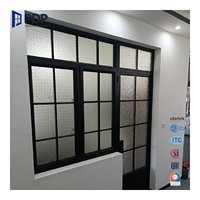 Entrada Exterior arqueada comercial personalizada, puertas francesas PDP China, puerta Interior de acero, parrilla de cristal, entrada abatible para Baño