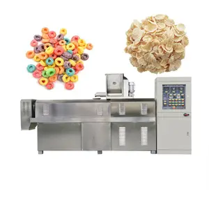 Full food extrusion production line industrial breakfast cereal corn flakes making machine with new design and best price