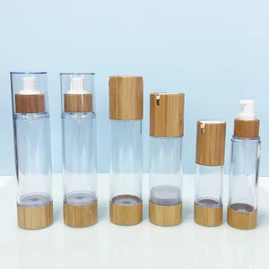 빈 30ml 에어리스 펌프 보틀 50ml 로션병 클렌징 밀크 에센스 토너 대나무 30ml 세럼 나무 에어리스 로션 보틀