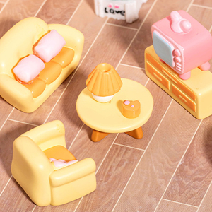 クリエイティブ樹脂ミニ家具フィギュアミニチュア小さなキャビネットデスクソファルーム風景装飾ドールハウス DIY アクセサリー - Product Image 5