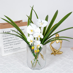 Flower Delight - Hojas Artificiales de Cymbidium, Resistentes al Agua, Decoración para el Hogar - Product Image 1