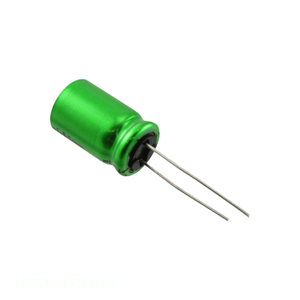 Condensateur à traversée de canal, à montage radial, en aluminium, 470 µF, 20 %, 10 V, TH 470 µF, UES1A471MHM - Product Image 1