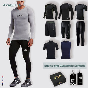 Arabella 2025 Logo personalizzato camicia di compressione Leggings maschile atletico sollevamento del culo Fitness indossare dolcevita per gli uomini taglie estive - Product Image 1