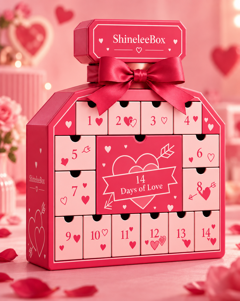Custom Valentine Perfume Bottle Shape Advent Calendar Paper Gift Box 14 ...