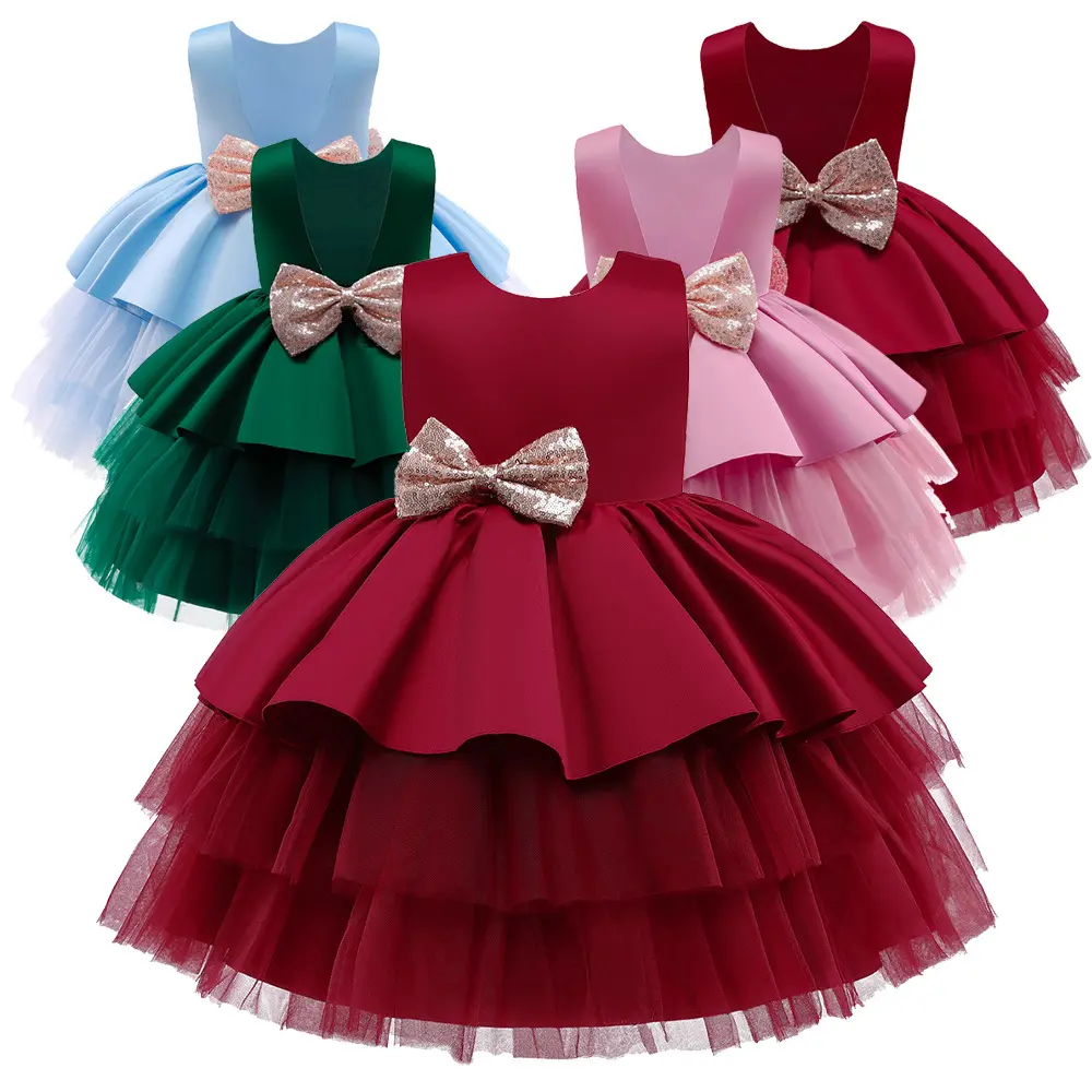2024 robe florale de fête décontractée pour enfants de haute qualité avec manches à volants robe pour filles 100% coton