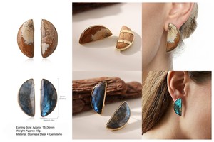 인기 폭발! 개성 넘치는 심플하고 독특한 달 모양 금 보석 귀걸이, 데일리 착용에 적합 - Product Image 6