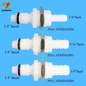 JU 1/4 5/16 3/8 POM Low Pressure Male Insert Panel Mount <b>Quick</b> Couplings Hose Barb Joint Valved Bulkhead Coupling - Product Image 2
