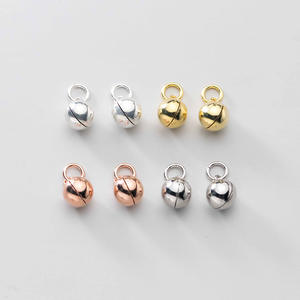 आभूषण बनाने के लिए बढ़िया 925 सिल्वर चार्म मोती, DIY निष्कर्ष घटक आभूषण सहायक उपकरण जिंगल बेल चार्म ब्रेसलेट पायल - Product Image 3