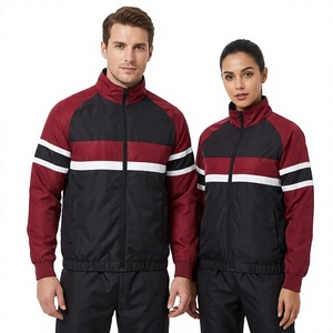 Unisex Color Blocking Tracksuit Full Length Drawstring Hooded Collar Casual Style Adult Winter Wear Breathable Waterproof - Product Image 1
