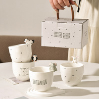 Tasse créative en céramique éléphant chat mignon tasse à café dessin animé animal latte tasse